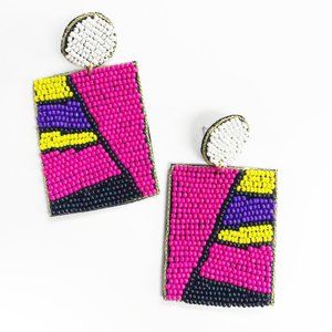 Color block seed bead earring